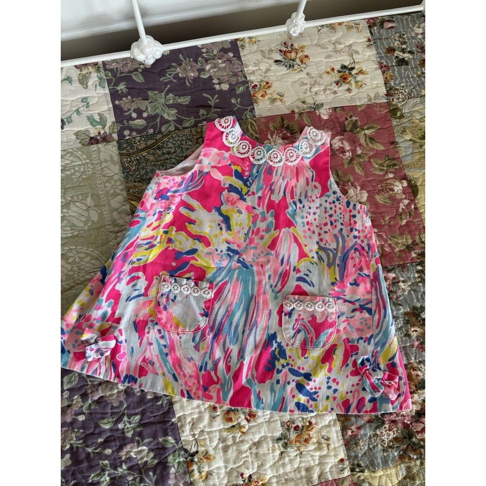 Lilly Pulitzer Baby Dress Pink Beachy Coastal 18 Months